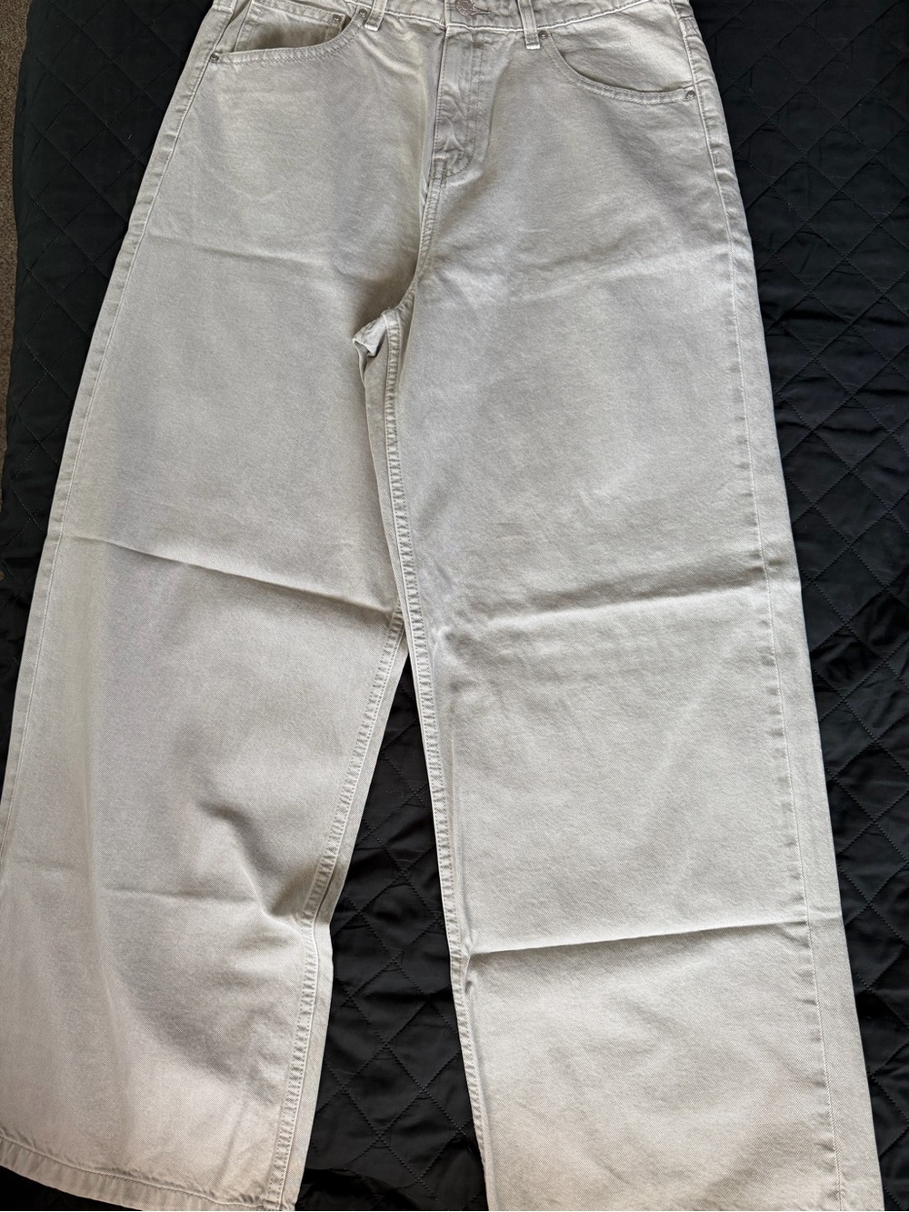 ASOS Relaxed Wide Leg Jeans in Light Gray